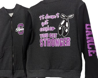 Design your own ballerina warm up jacket; dance girl hoodie; ballet school sweatshirt; ballerina gift