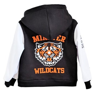 Personalized letterman jacket for kids youth cheer jackets with hood or collar image 2