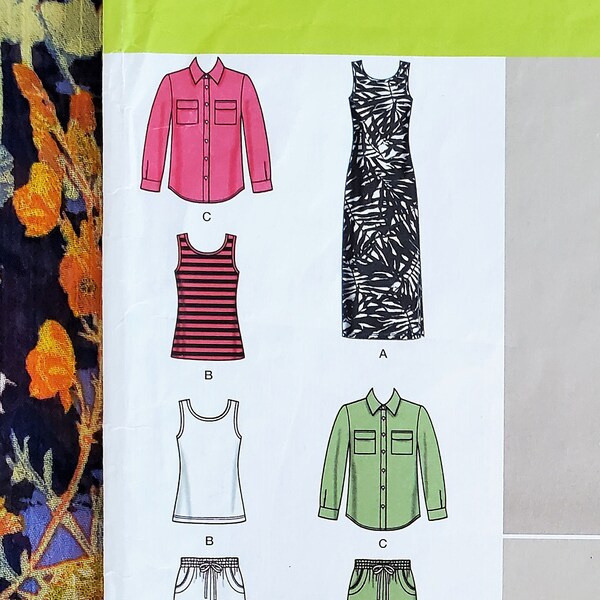 Casual Clothes Pattern, Simplicity 2189, Size 10-18, Clothes Pattern:  Shirt, Pants and Knit Dress or Top,