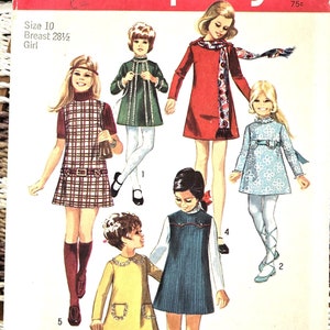 Girls&#39; Jumper Pattern, Simplicity 8941, Size Girls 10, 70s A-line Dress or Jumper