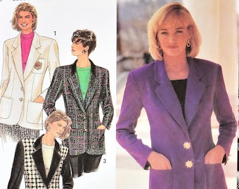 90's Jacket Pattern, UNCUT, Simplicity 8036, Size 6-10, Semi-fitted Lined Blazer