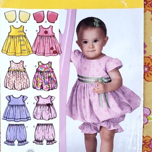 Baby Dress Pattern, UNCUT, Simplicity 3854, Size 7-24 LBs, Baby Dress, Jumper, Top, Pantaloons and Bolero