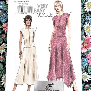Flared Dress Pattern, UNCUT, Vogue 7846, Size 8-12, Semi-fitted Bust, Drop  Waistline, Slightly Flared, Shaped Hem, Lower Calf Length - Etsy