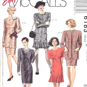 Ladies Suit Pattern, UNCUT, McCall's 6183, Size 10-14, Unlined Jacket, Semi-fitted Dress