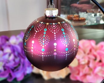 Birdhouse ornament Wood dot painted decor Christmas hanging ornament Dotted decoration Easter bauble ornaments handmade Housewarming gift