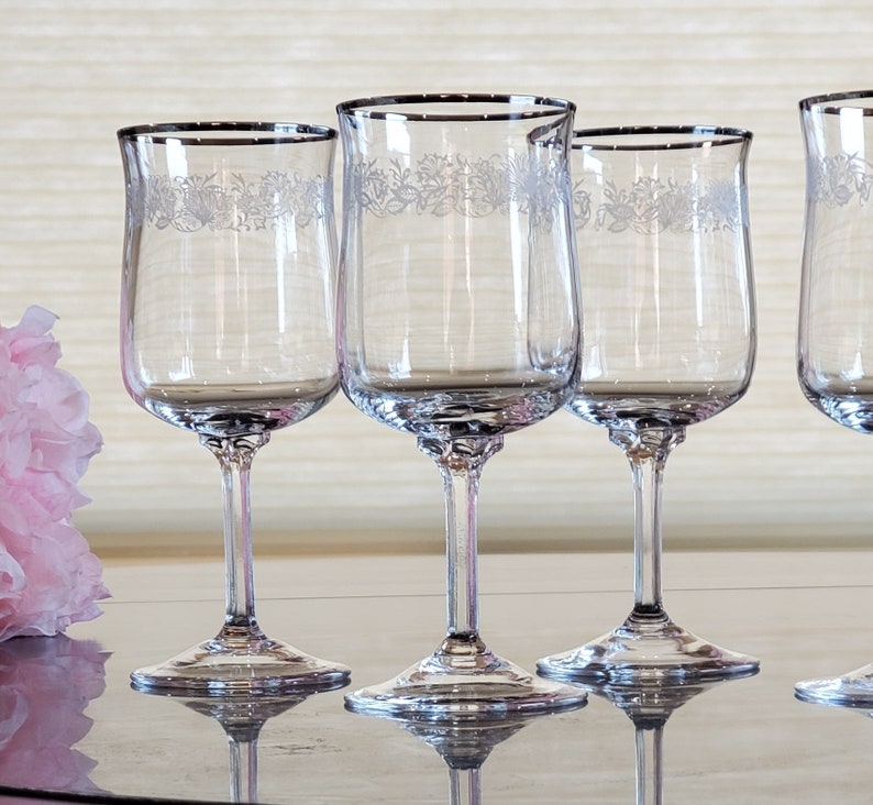 Lenox Wine Glasses Six Vintage Lenox White Echo Etsy
