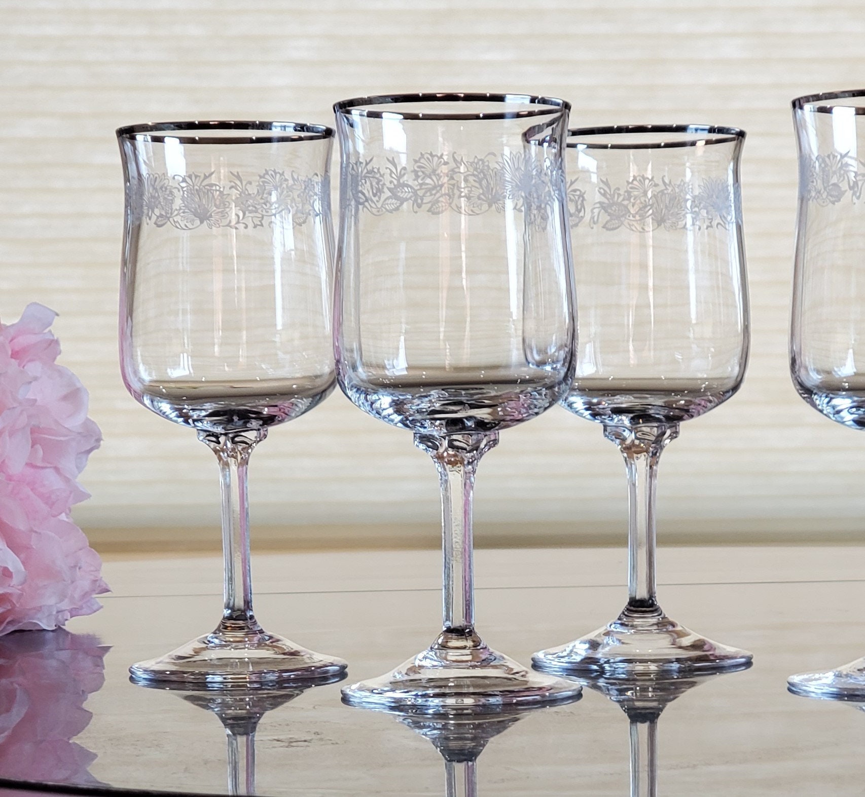 Lenox Wine Glasses Six Vintage Lenox White Echo Etsy