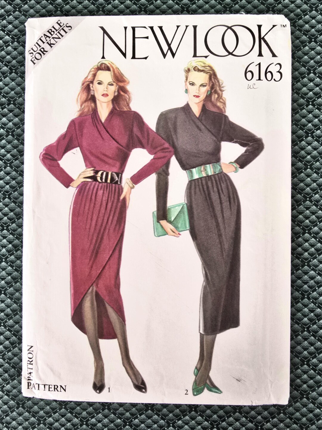 80s Dress Pattern UNCUT New Look 6163 Size 8 18 Cross over Bodice