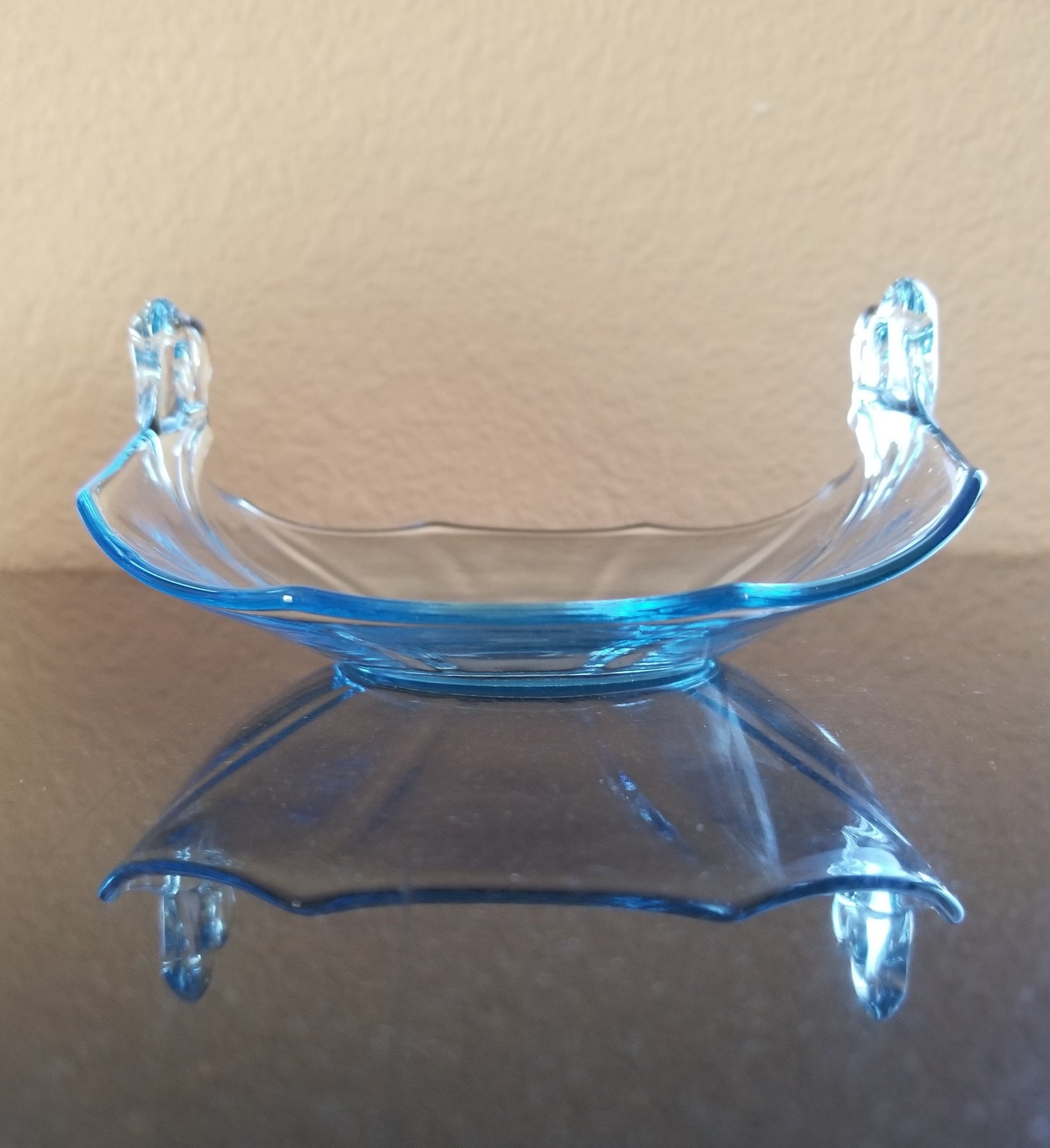 Fostoria Blue Candy Dish Fostoria Curved Candy Dish Vintage Etsy