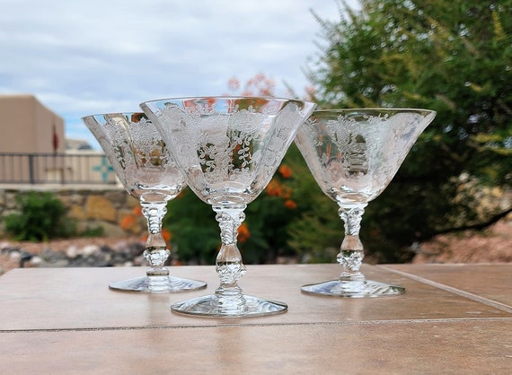 Vintage Rare Set of 9 Rose Point Iced Tea Glasses, 12 oz Stem 3121