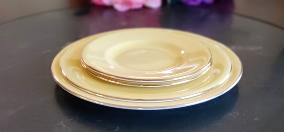 Vintage Yellow Plates Plates 5 & Dessert 5 Winton Yellow Rose Bud Plates 10 Royal Winton Plates Dinner Royal Winton Yellow Plates
