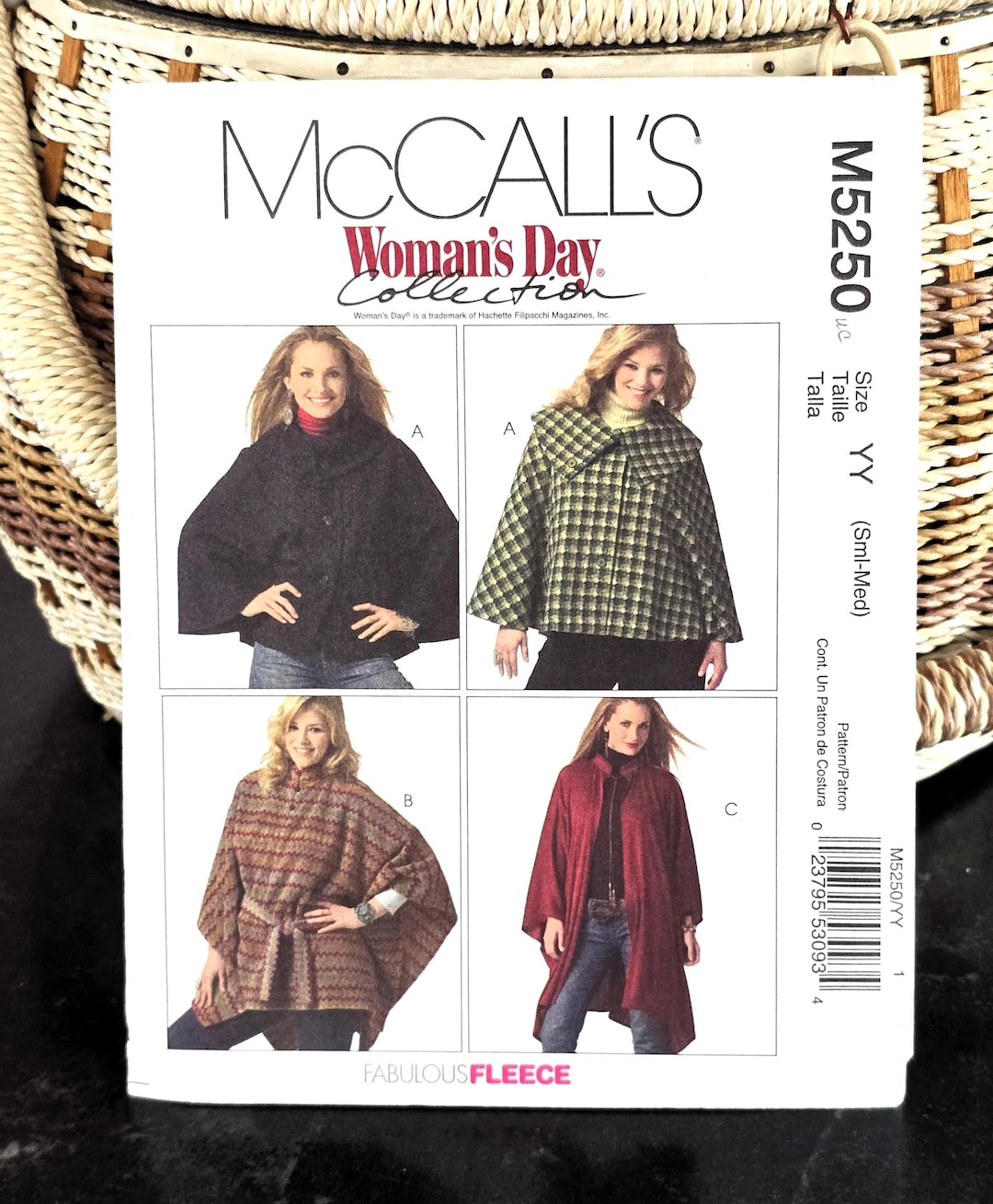 Poncho & Cap Pattern, UNCUT, Mccalls 5250, Size S-M, Cape Front Button ...