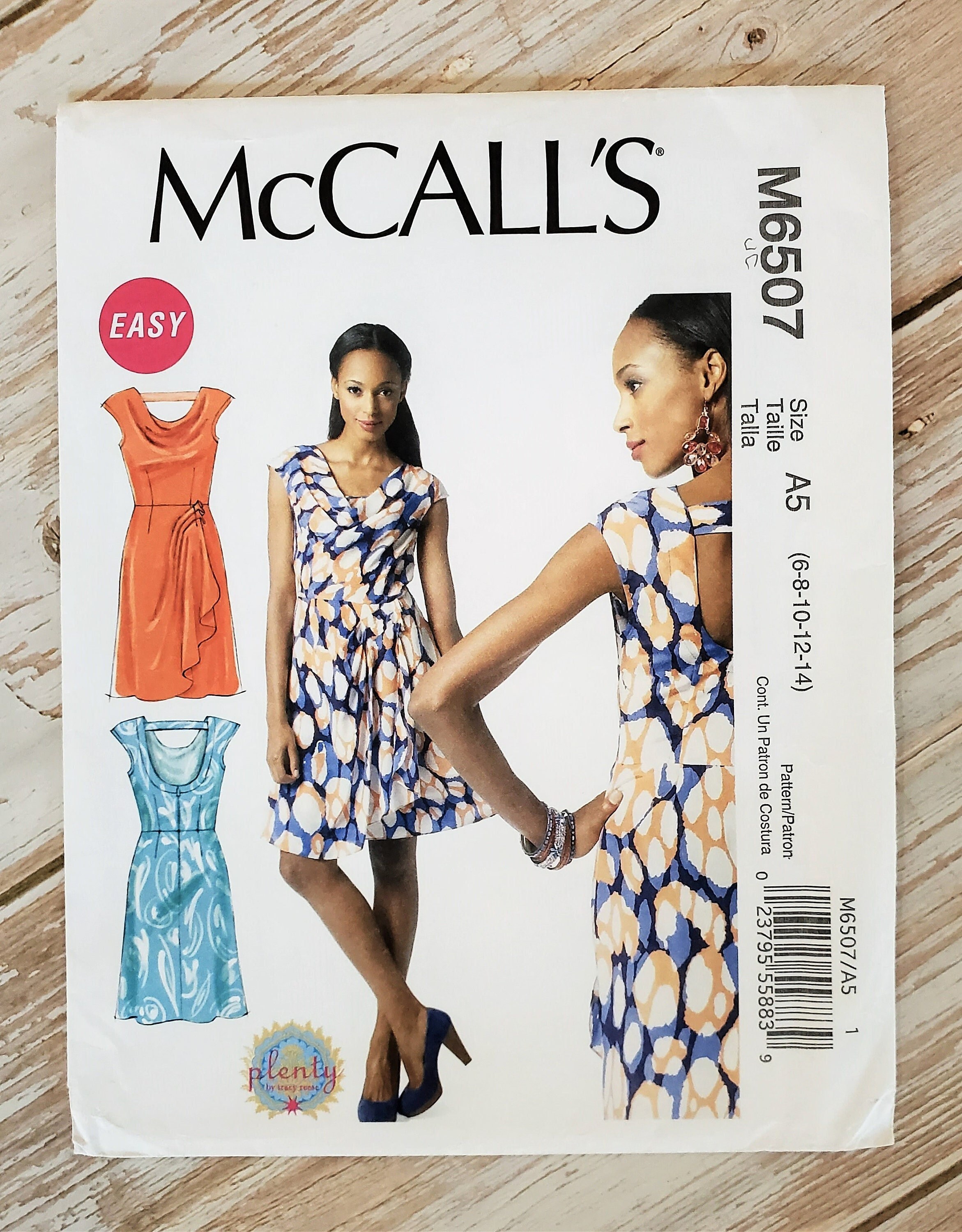 Dress Pattern, UNCUT, Mccall's 6507, Size 6-14, Dress Pattern