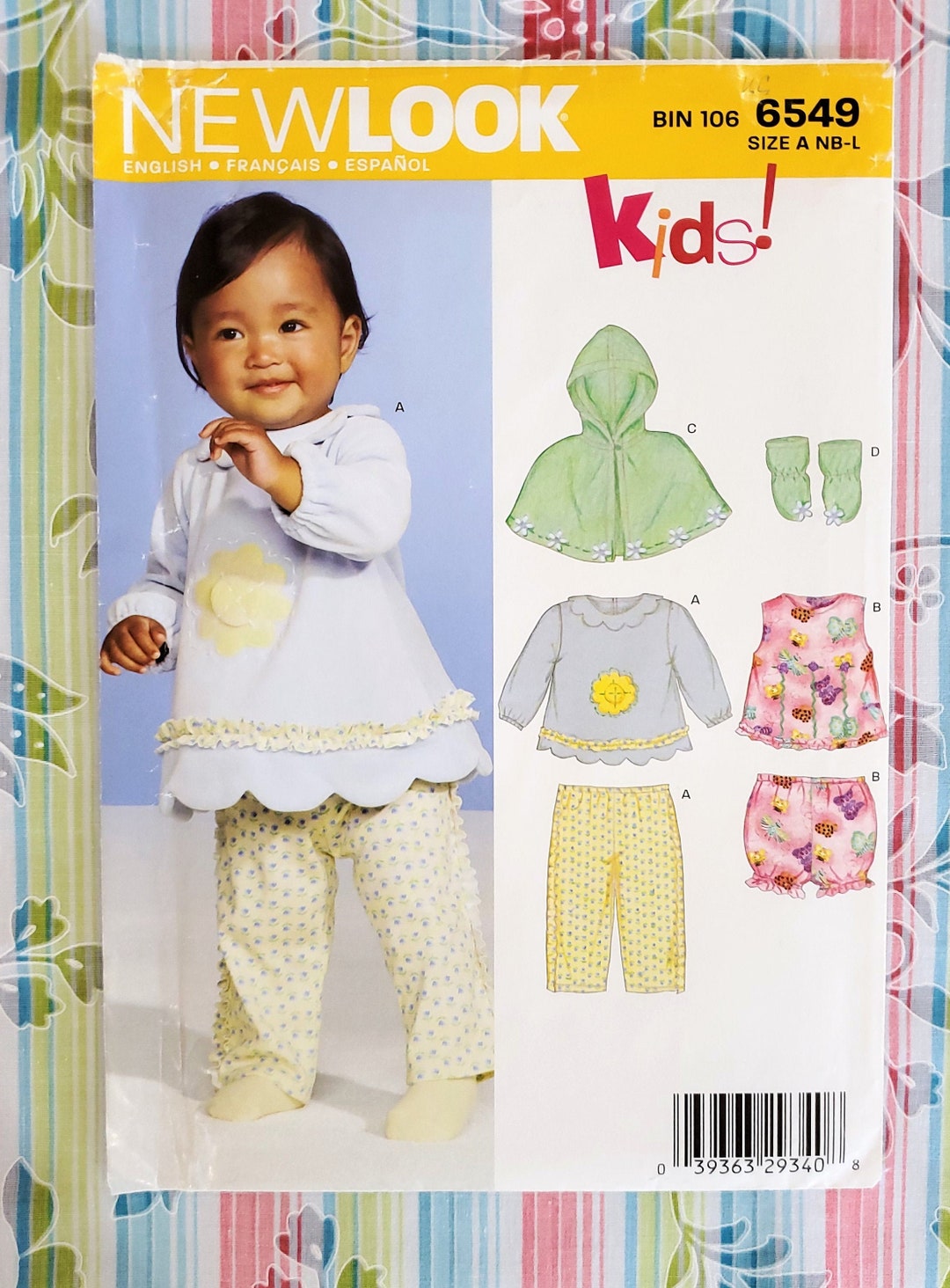 Baby Top Pattern, UNCUT, Simplicity/new Look 6549, Size 7-24 Lbs, Baby ...