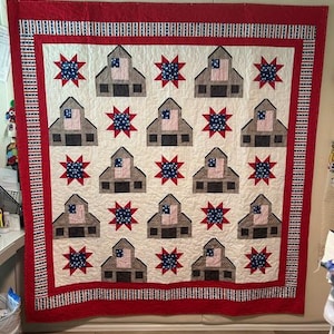 QOV quilt, farmhouse quilt, red,white and blue quilt, veterans quilt, military quilt