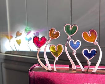 Handmade Copper Wire Heart Bookmark: Valentine's Gift for Readers