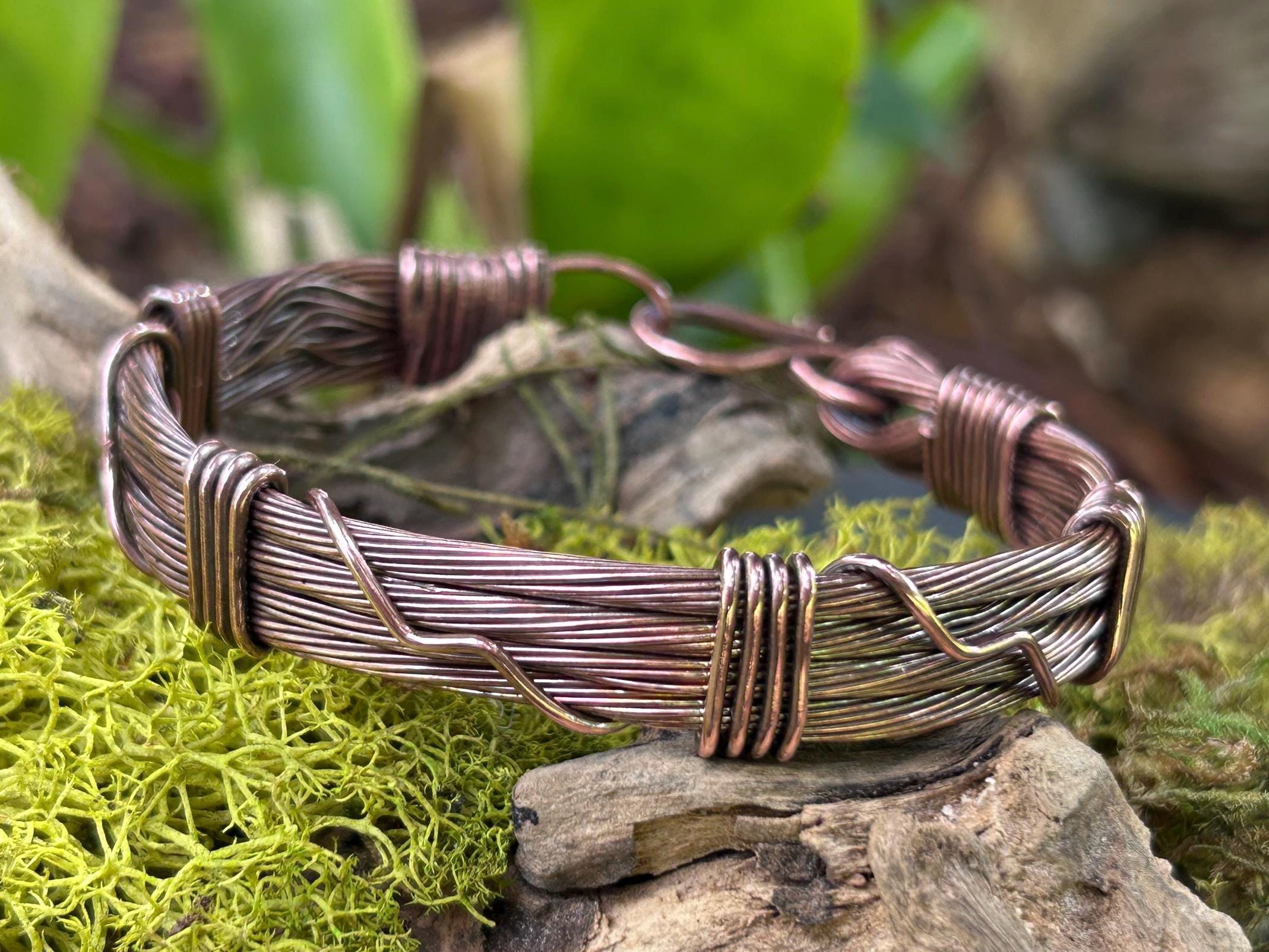 Wide Copper Wire Bracelet, Copper Cuff, Wire Jewelry Wide Copper Wire Bracelet, Copper Cuff, Wire Jewelry