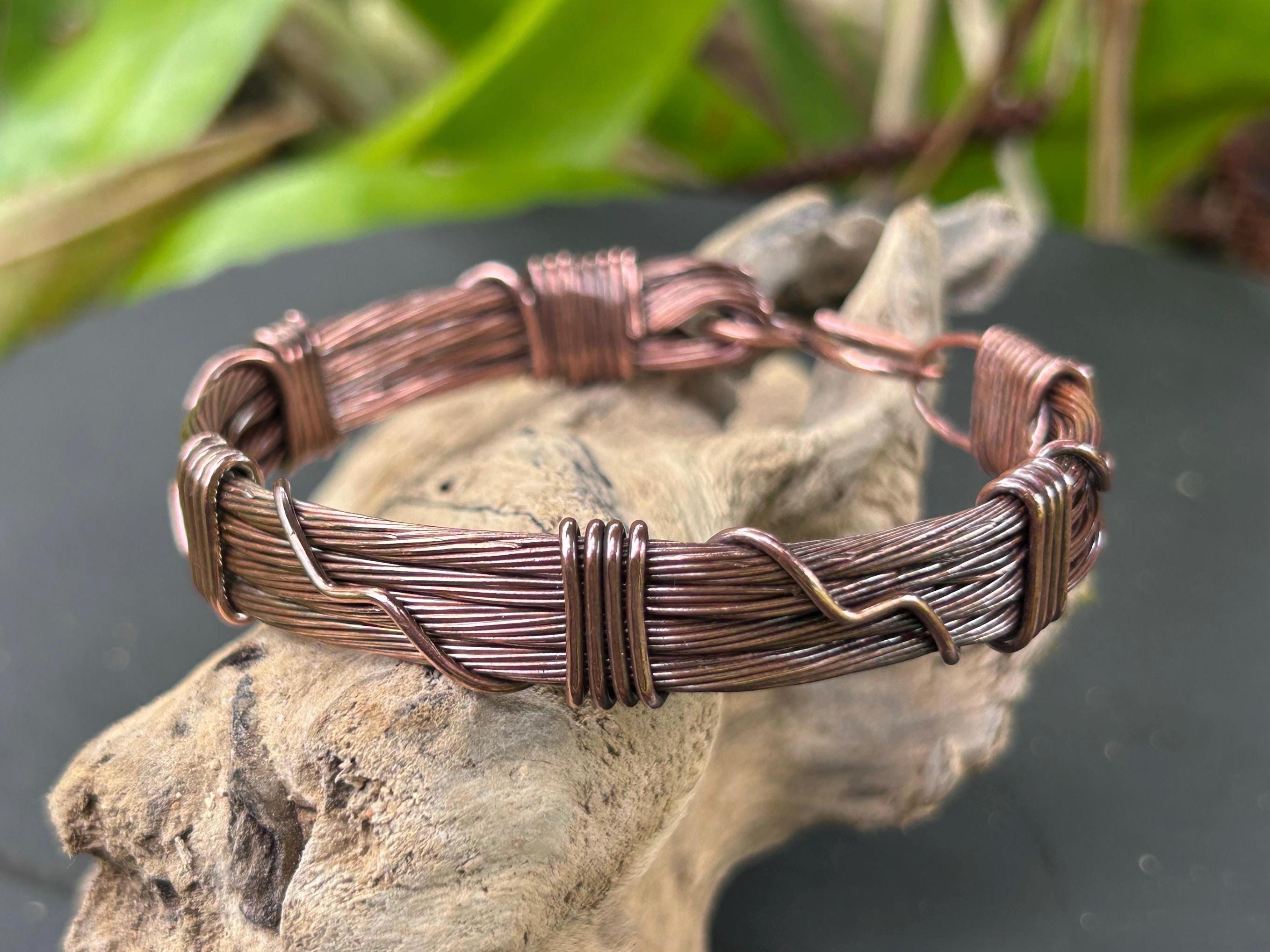 Wide Copper Wire Bracelet, Copper Cuff, Wire Jewelry Wide Copper Wire Bracelet, Copper Cuff, Wire Jewelry