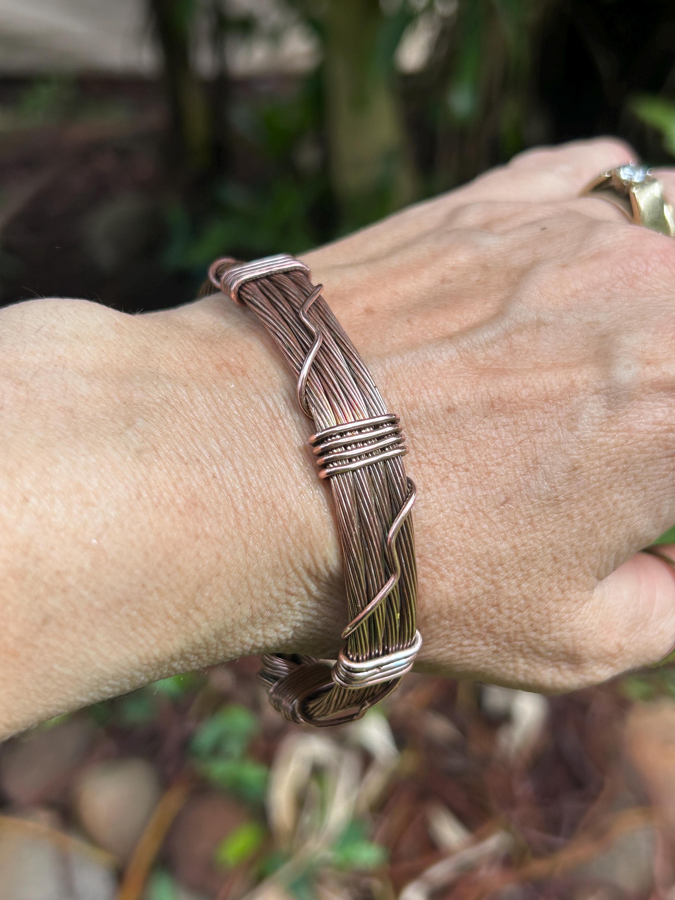 Wide Copper Wire Bracelet, Copper Cuff, Wire Jewelry Wide Copper Wire Bracelet, Copper Cuff, Wire Jewelry