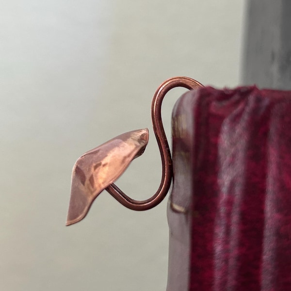 Sustainable solid Copper Mushroom Bookmark: cottage decor, Valentine's Day gift