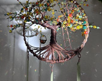 3D Copper Tree of Life Suncatcher: Upcycled Wire Sculpture