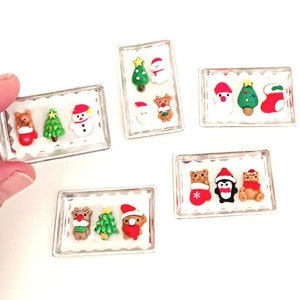 Dollhouse Miniature Christmas Cookies Tray with Parchment Miniature Food 1:12 Scale Dessert Christmas Miniature Choose from 7 Unique Trays