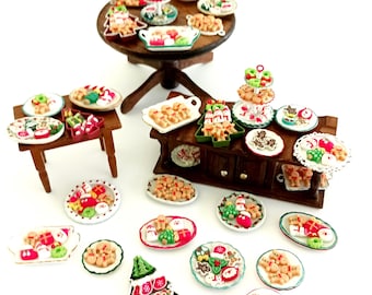 Dollhouse Miniature Christmas Cookies Plate - 1:12 Scale Holiday Decor - Platter, Tray or Plate