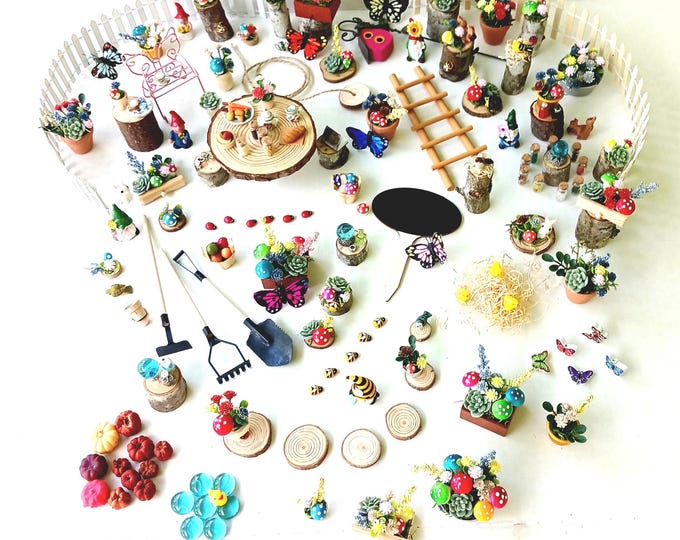 Miniature Fairy Garden Kit: Whimsical Nature Gift Box (15/20/25/30 Piece)