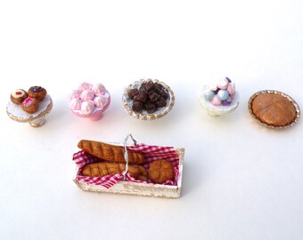 Miniature Food Fairy Garden Accessories Miniature Doll House Food Miniature Bakery 1:12 Scale Miniature Desserts Miniature Bread Bakery