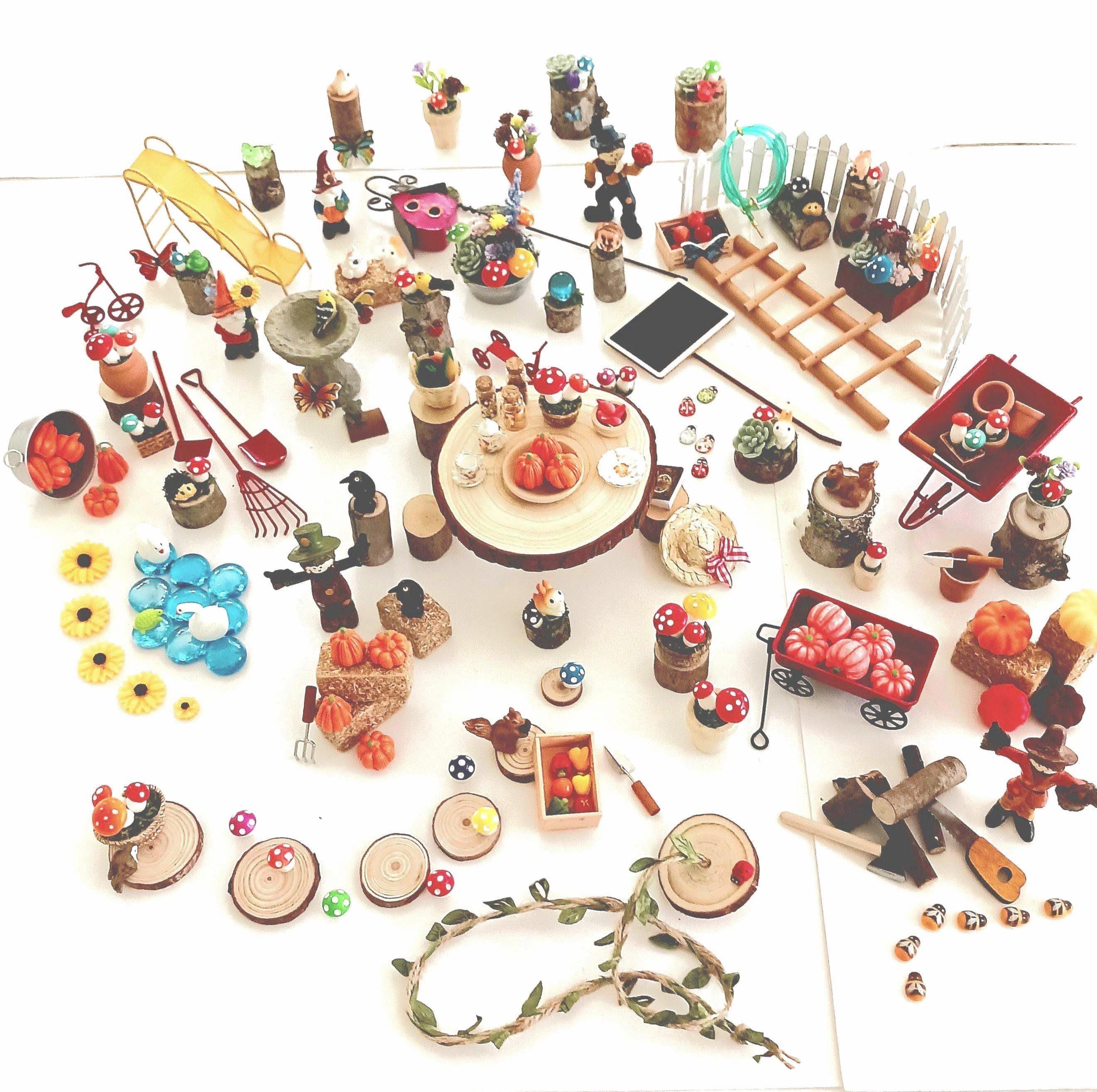 Fairy Garden Accessories Miniature Fairy Garden Kit Miniature Furniture Unique Nature Gift Box Set Fairy House Dollhouse Garden  15/20/25pc