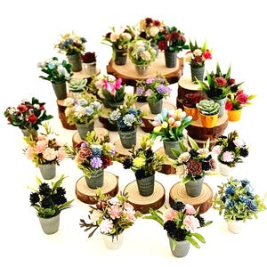 Dollhouse Miniature Plant in Thimble: Handmade Fairy Garden Accessory