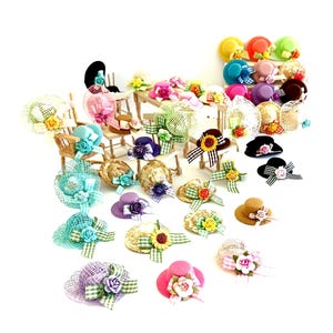 Miniature Hat 1/12 Scale Dollhouse Accessory, Doll Clothes Fairy Garden Deco OOAK