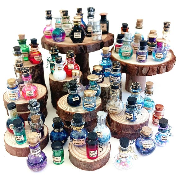Dollhouse Miniature Potion Bottle: Halloween Fairy Garden Accessory - 1/12 Scale Apothecary Jar