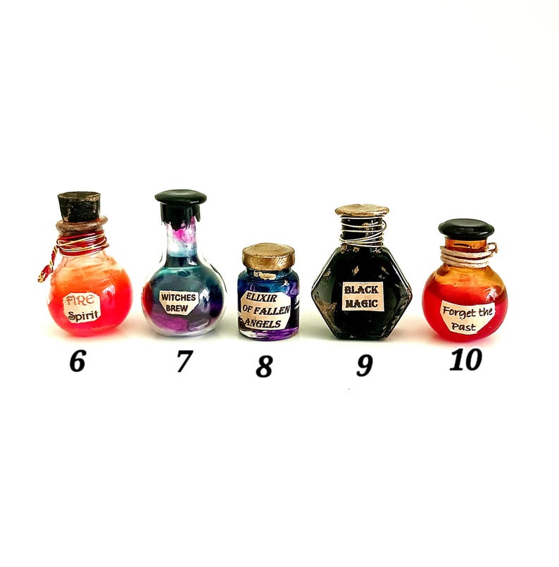 Dollhouse Miniature Potion Bottle: Halloween Fairy Garden Accessory - 1/12 Scale Apothecary Jar image 3
