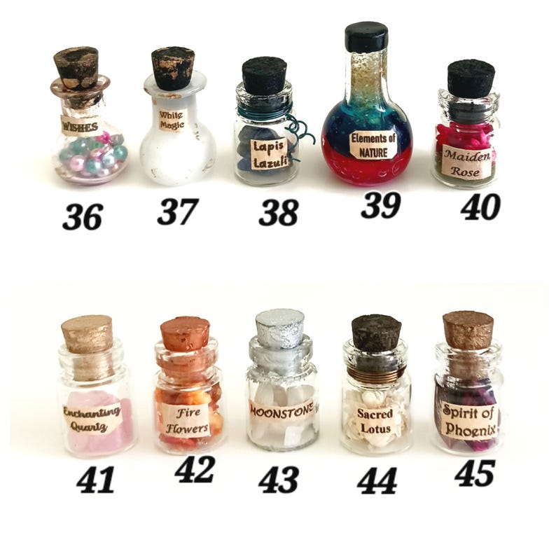 Dollhouse Miniature Potion Bottle: Halloween Fairy Garden Accessory - 1/12 Scale Apothecary Jar image 7