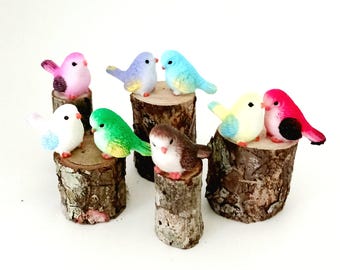 Miniature Resin Bird: Colorful Fairy Garden Accessory