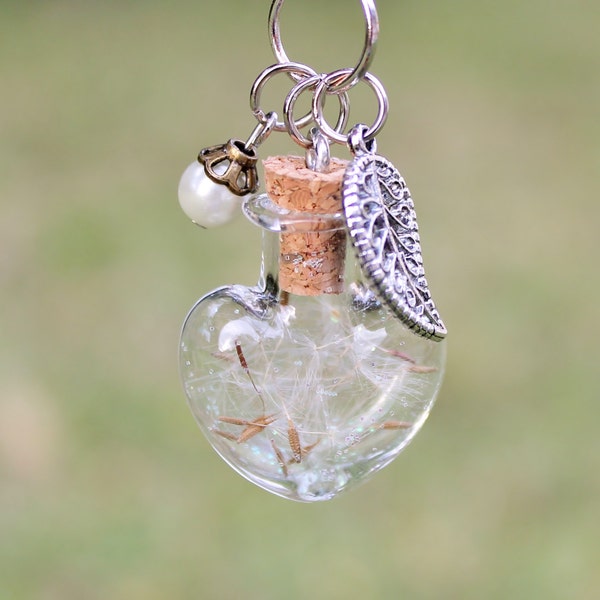 Nature Jewelry Wish Necklace Dandelion Necklace Terrarium Necklace Unique Gift For Women Pearl Jewelry June Birthstone Glass Bottle Necklace