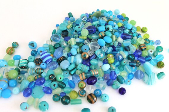 craft items - 4mm green and gold striped glass beads supplies jewelry destash