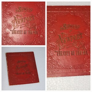 Newport RI 1890 antique rare Souvenir book of  pub. by Walter Sherman hardcover
