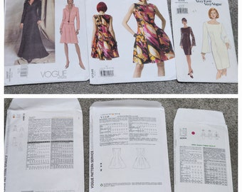 Vogue Patterns Factory Fold 9066 sz 12-16, # 2607 sz 6-8-10, Vogue 1348 sz 12-22 Guy Laroche , Tom /Linda Platt