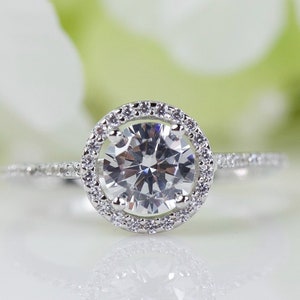 Inventory Clearance 1.20 Ct. Halo Round Quality Cubic Zirconia Ring In Sterling Silver, Promise Ring, Engagement Ring, Travel Ring | CLE003