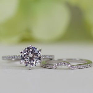 1.50 Ct Classic Six-prongs Round Fine Quality Cubic Zirconia Engagement Ring Set In Sterling Silver, Promise Ring, Proposal Ring | 104–002