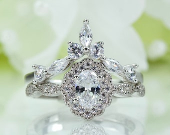 Victorian Style Oval 0.50 Ct Cubic Zirconia Engagement Ring In Sterling Silver, Proposal Ring, Promise Ring, Travel Ring | 157