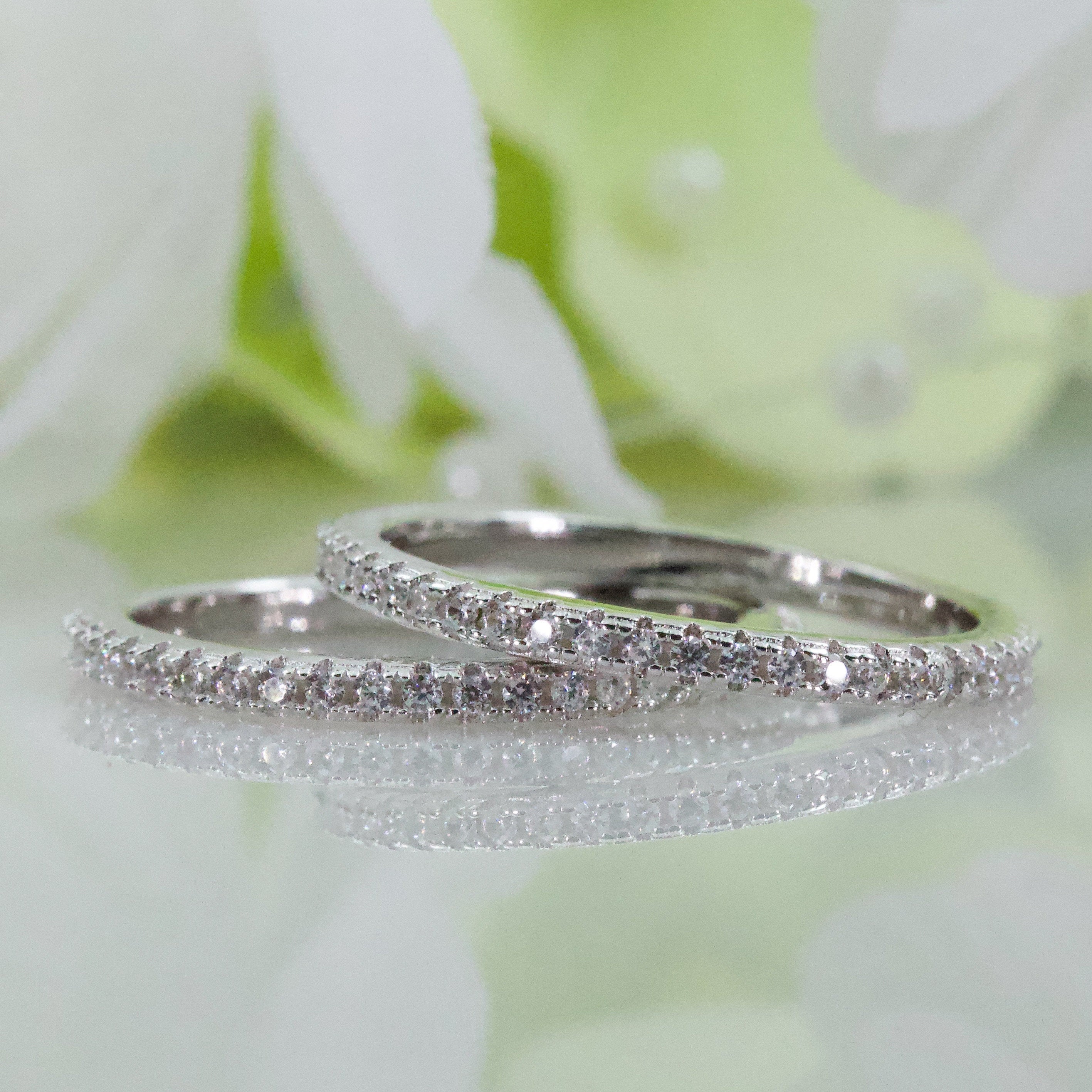 Double Row French Pav Full Eternity Fine Quality Cubic Zirconia