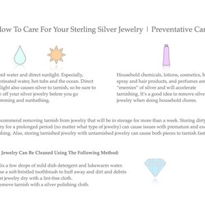 Puede incluir: C&oacute;mo cuidar tus joyas de plata de ley. Gu&iacute;a ilustrada con consejos para prevenir el deslustre, limpiar y guardar joyas de plata. Evita el agua, la luz solar directa, los productos qu&iacute;micos dom&eacute;sticos y guarda las joyas correctamente.