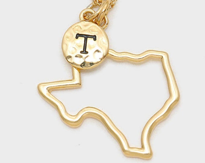 Texas State Pendant Necklace, Silver-Plated, Gold-Plated, Thank You Gift, Birthday Gift, Graduations Gift, Travel Jewelry, Friendship Gift