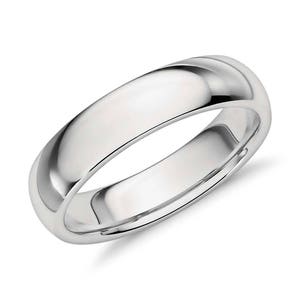 Comfort Fit 5 MM Sterling Silber gewölbter Schlichter Ehering, Männer Ehering, Frauen Ehering, Unisex Schlichter Ehering | 024-5MM