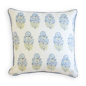 Custom Designer Pillow Cover and Bolster | Belmont, Lisa Fine Mughal Flower Monsoon Fabric