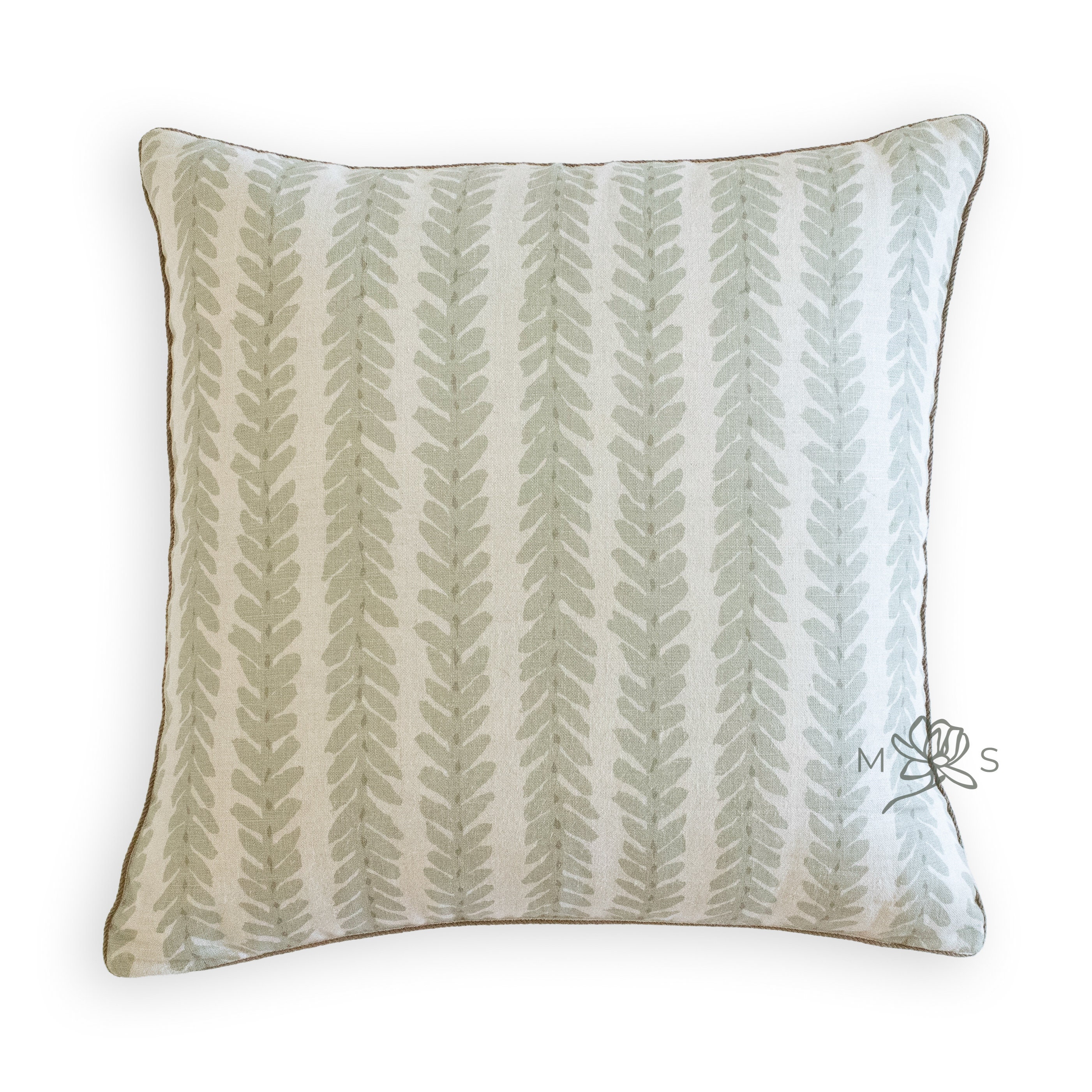 Nehimba Safari Collection: Sage Green & White Decorative Pillow