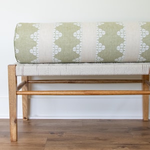 READY TO SHIP \\ Thibaut Dhara Stripe Green Bolster, 9x48